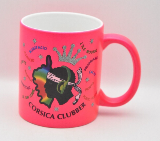 Vintage Corsica Clubber Bright Pink Ceramic Coffee Mug Tea Cup