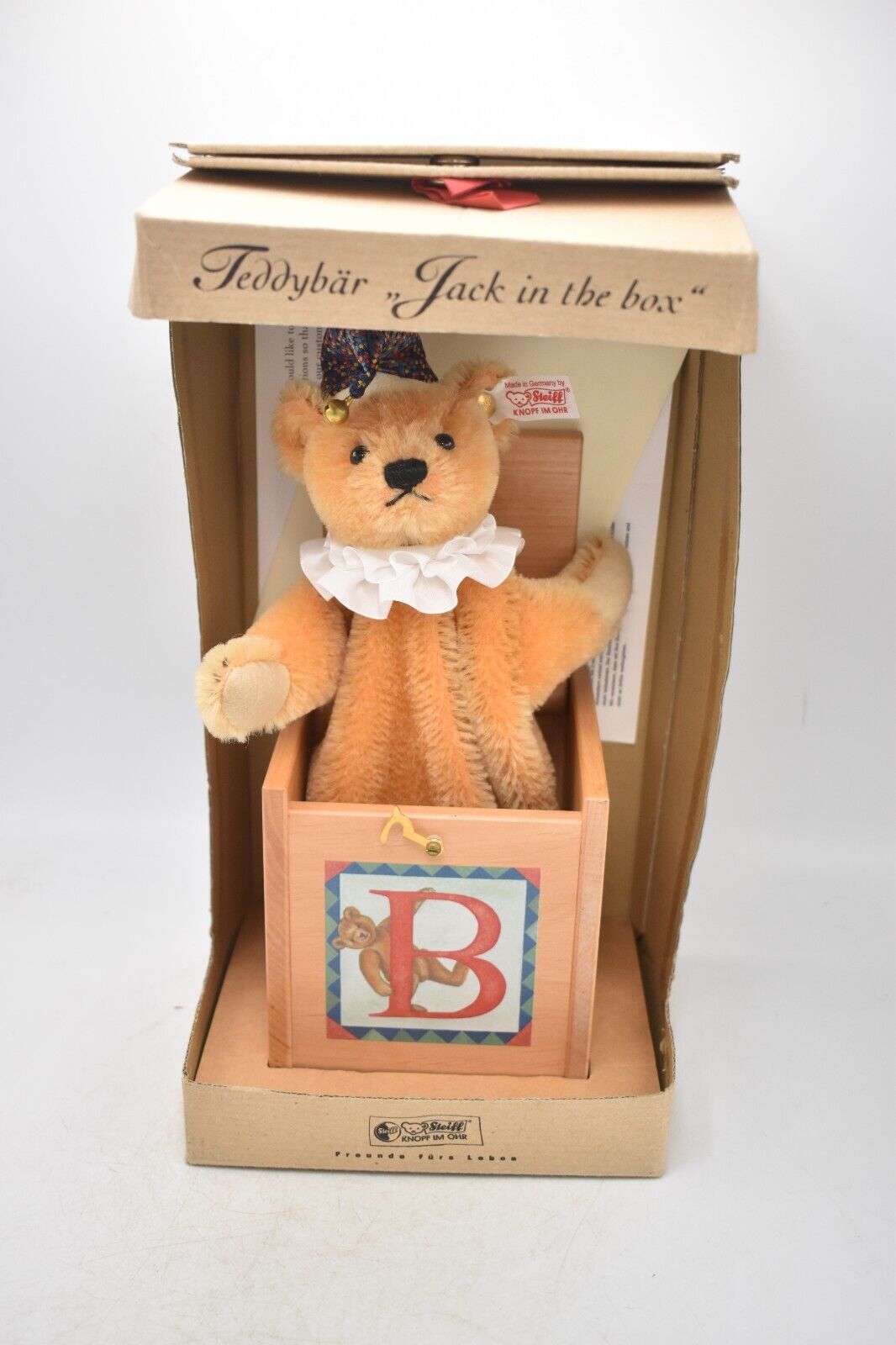 Steiff Teddy Bear Jack in the Box 037818 Limited Edition Mohair Retired Boxed