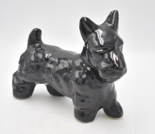 Vintage Black Scottie Dog Figurine Statue Ornament Ceramic