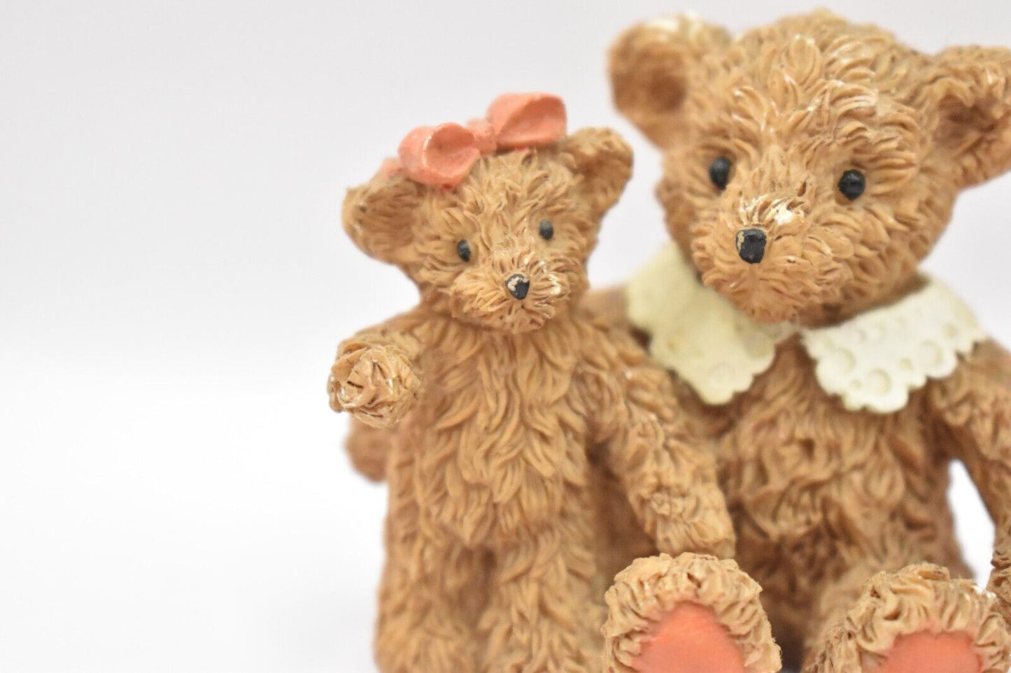 Vintage Teddy Bear Mum and Baby Bear Resin Figurine Ornament Statue