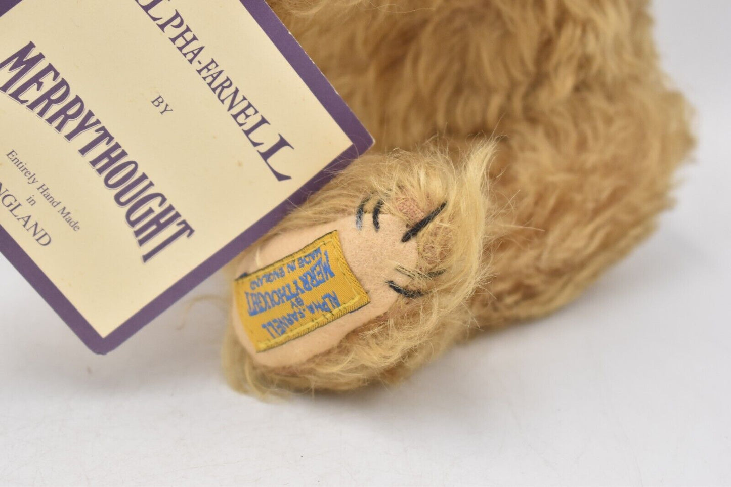 Merrythought Alpha Farnell Witney Farnell Teddy Bear Limited Edition Retired Tag