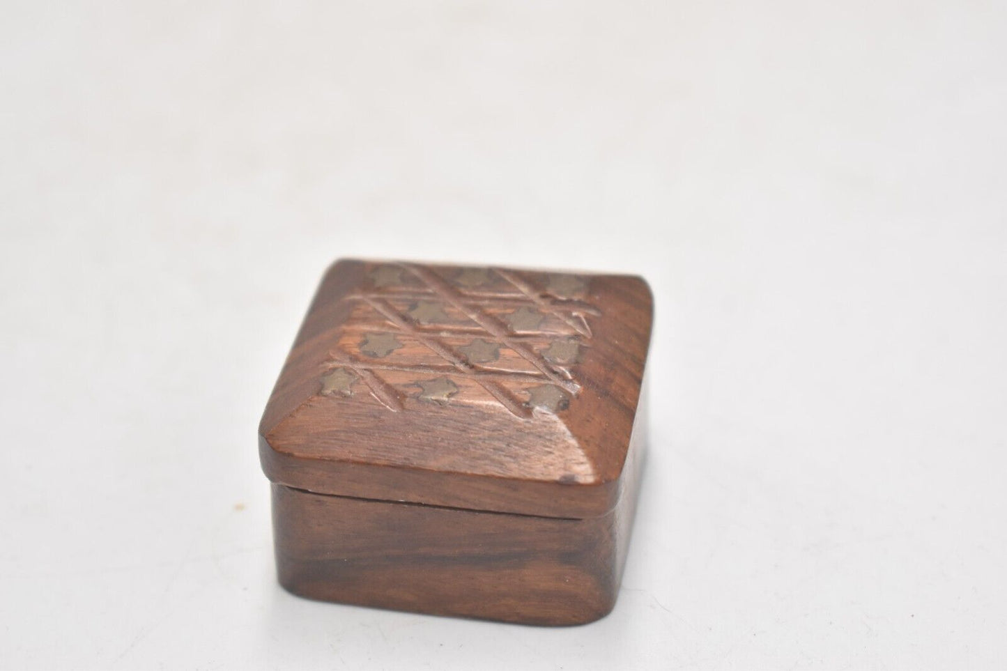 Vintage Hand Carved Wooden Trinket Box, Storage Box, Pull Box