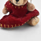 Vintage Artist Teddy Bear in a Dress Mini Plush Ornament/ Decoration