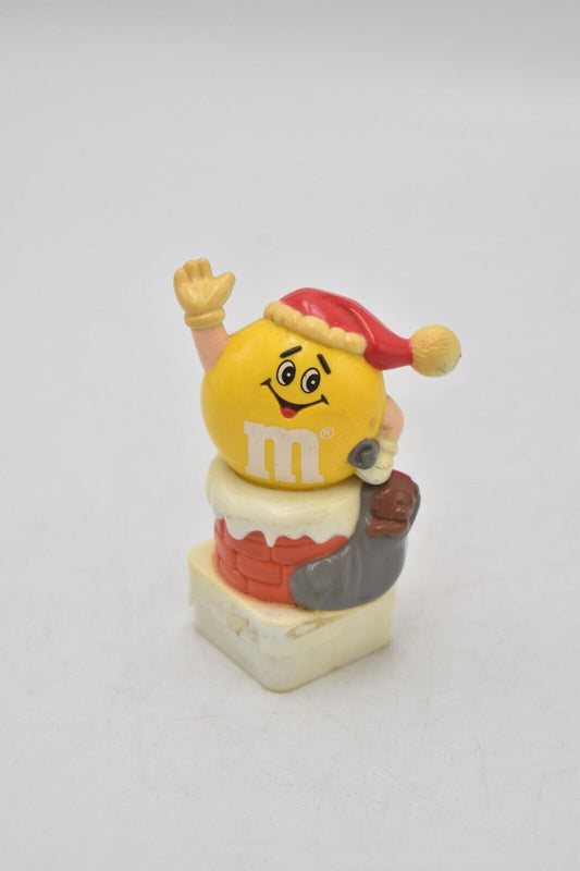 M&M's Yellow Character Christmas Stocking in a Chimney Cake Topper 1993