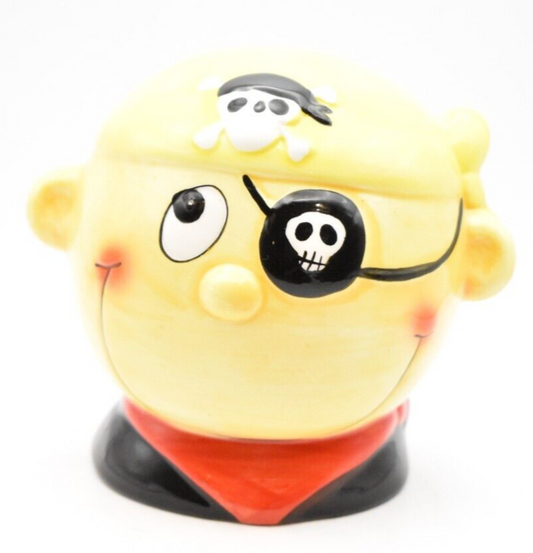 Vintage Novelty Pirate Money Box Pigg Bank Coin Bank Ceramic