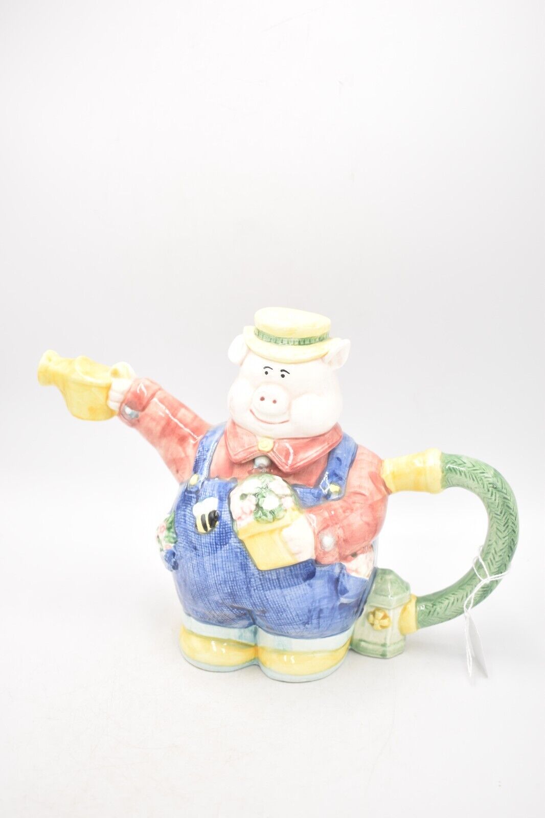 Vintage OCI Omnibus Gardening Pig Teapot Novelty Decorative Collectible