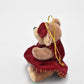 Vintage Artist Teddy Bear in a Dress Mini Plush Ornament/ Decoration