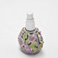 Vintage Glass Perfume Bottle with Enamel Floral Design