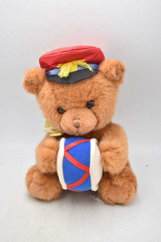 Vintage Russ Berrie Bandy Plush Teddy Bear Soldier Drummer