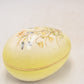 Vintage Faberge Egg Trinket Box Yellow and Gold with Daisy Flowers Ceramic