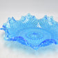 Vintage Sowerby Bright Blue Art Glass Fluted Plate Bowl