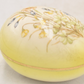 Vintage Faberge Egg Trinket Box Yellow and Gold with Daisy Flowers Ceramic