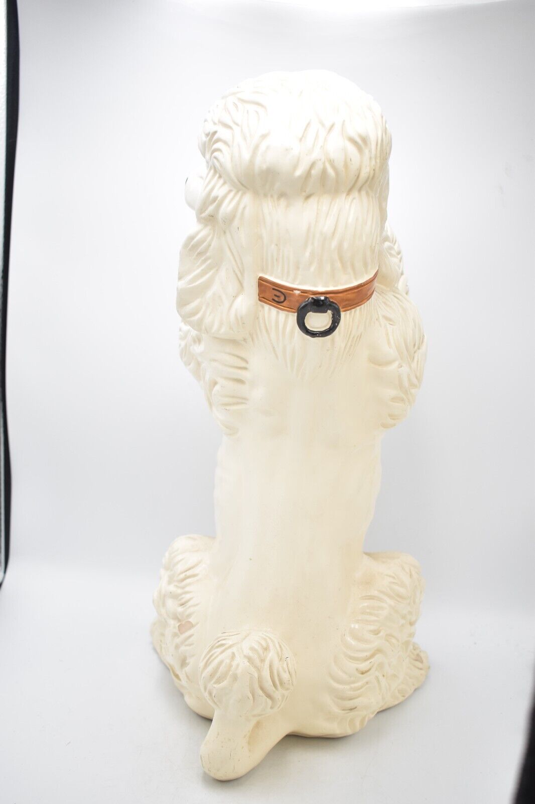 Vintage White Poodle Dog Figurine Statue Ornament Large Life Like Ceramic 44cm