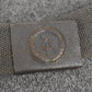 East German NVA Heavy Duty Military Webbing Belt – Grey DDR Metal Buckle