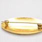 Vintage Gold Tone Phoenix Engraved Oval Brooch - Costume Jewellery