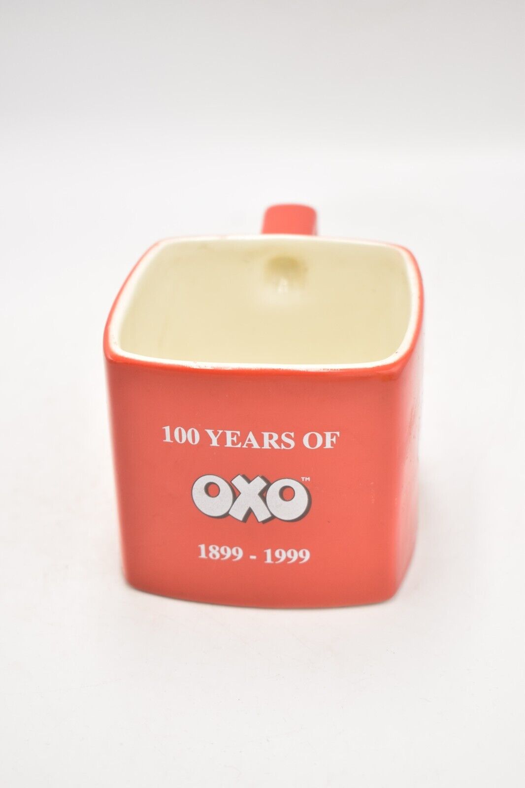 Vintage 100 Years of Oxo Coffee Mug Tea Cup Collectible Red Square