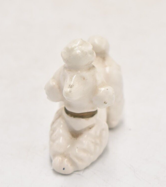 Vintage White Poodle Dog Figurine Statue Ornament Decorative