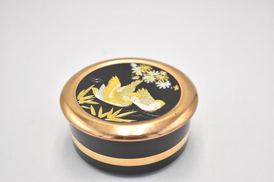 The Art Of Chokin Japan 24K Gold Gilt Porcelain Trinket Jewellery Box