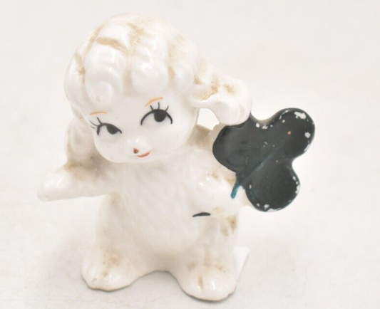 Vintage Anthropomorphic Lucky Poodle Dog Figurine Statue Ornament