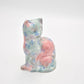 Park Rose Ceramic Cat Ornament Bridlington Pottery Blue Green Pink Floral