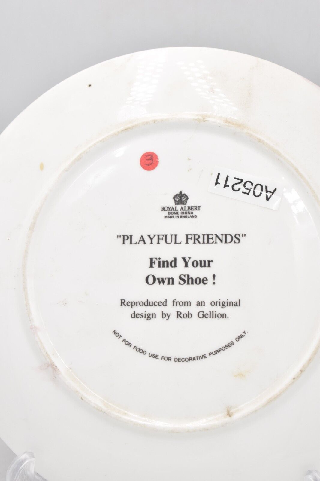 Vintage Royal Albert Playful Friends Find Your Own Shoe Collectors Display Plate