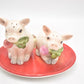 Vintage Fitz and Floyd French Market Pig Salt & Pepper Shakers with Tomato Tray