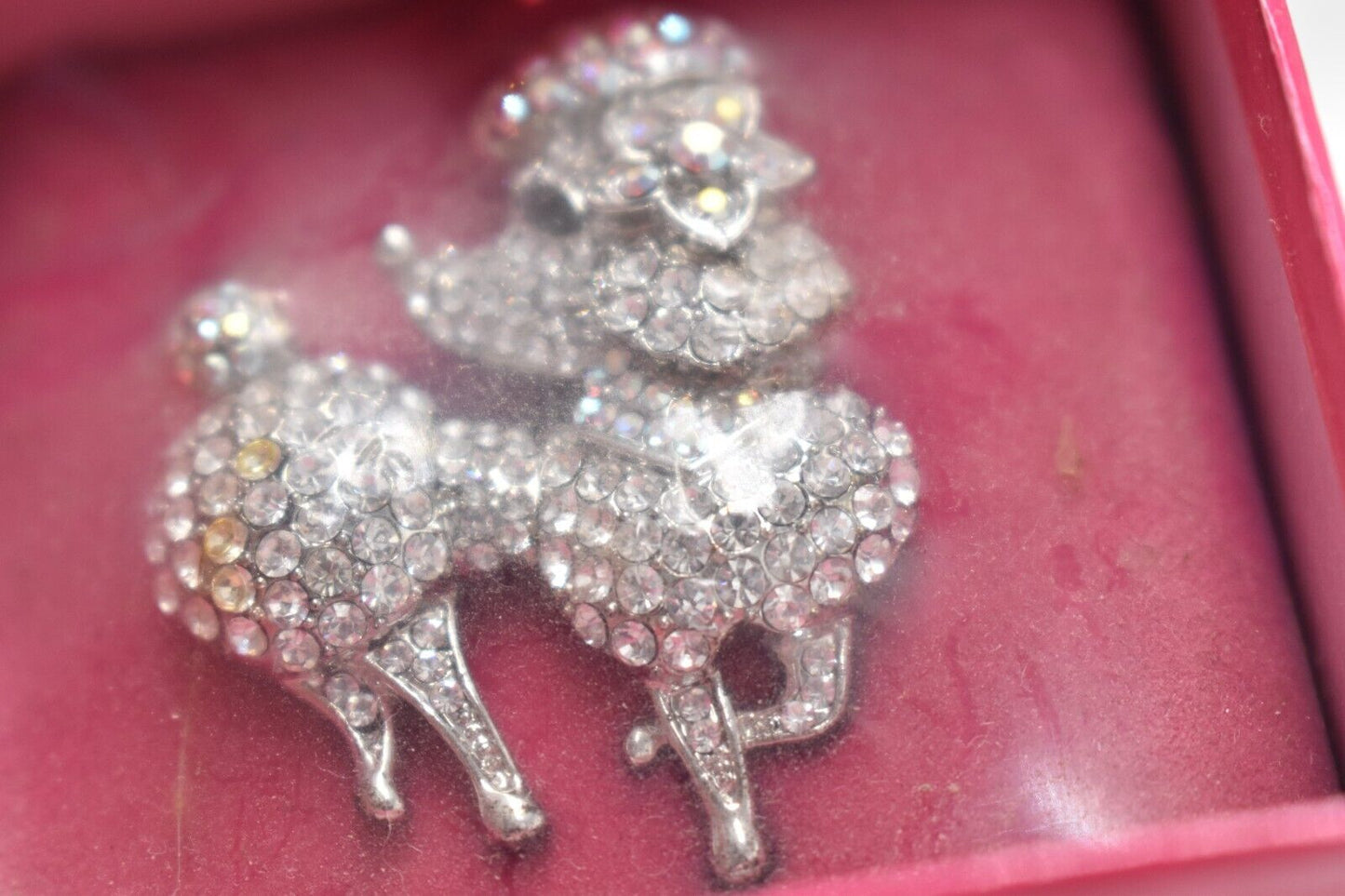 Vintage Butler & Wilson Crystal Encrusted Poodle Dog Brooch Ladies Jewellery