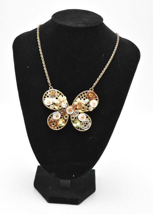 Vintage Oversized Statement Piece Butterfly Necklace Ladies Jewellery 23cm