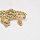 Vintage Gold Tone & Turquoise Filigree Brooch – Elegant Design