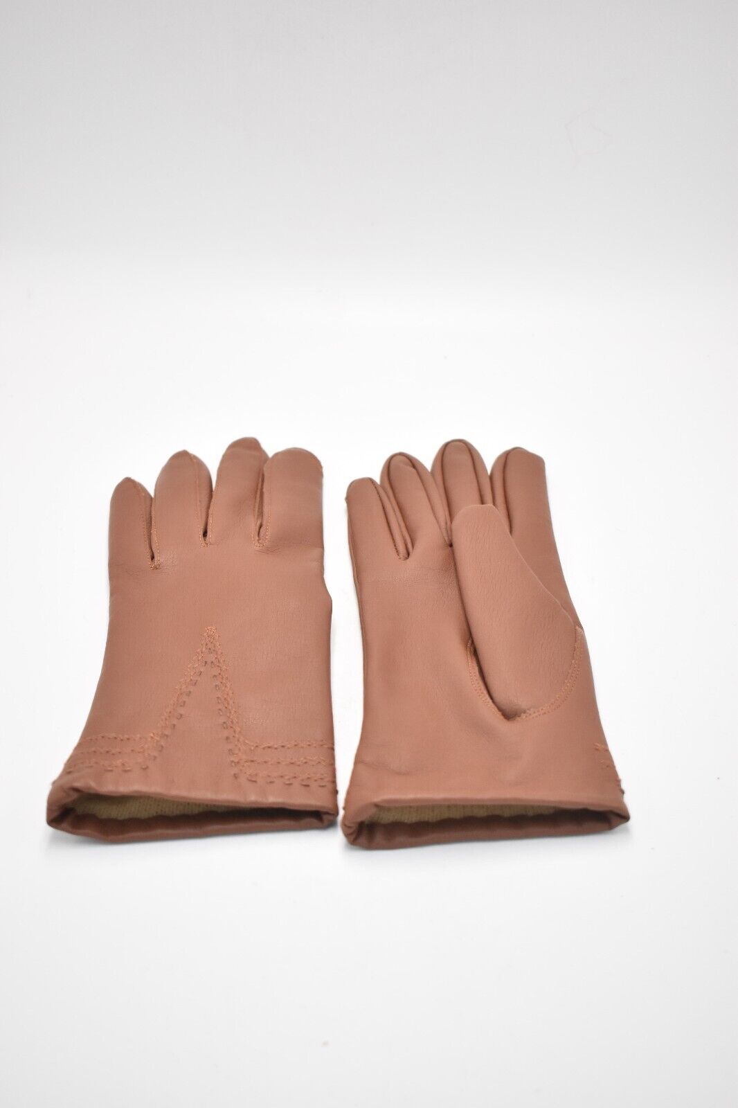 Vintage Debenhams Brown Vinyl Gloves Size 7