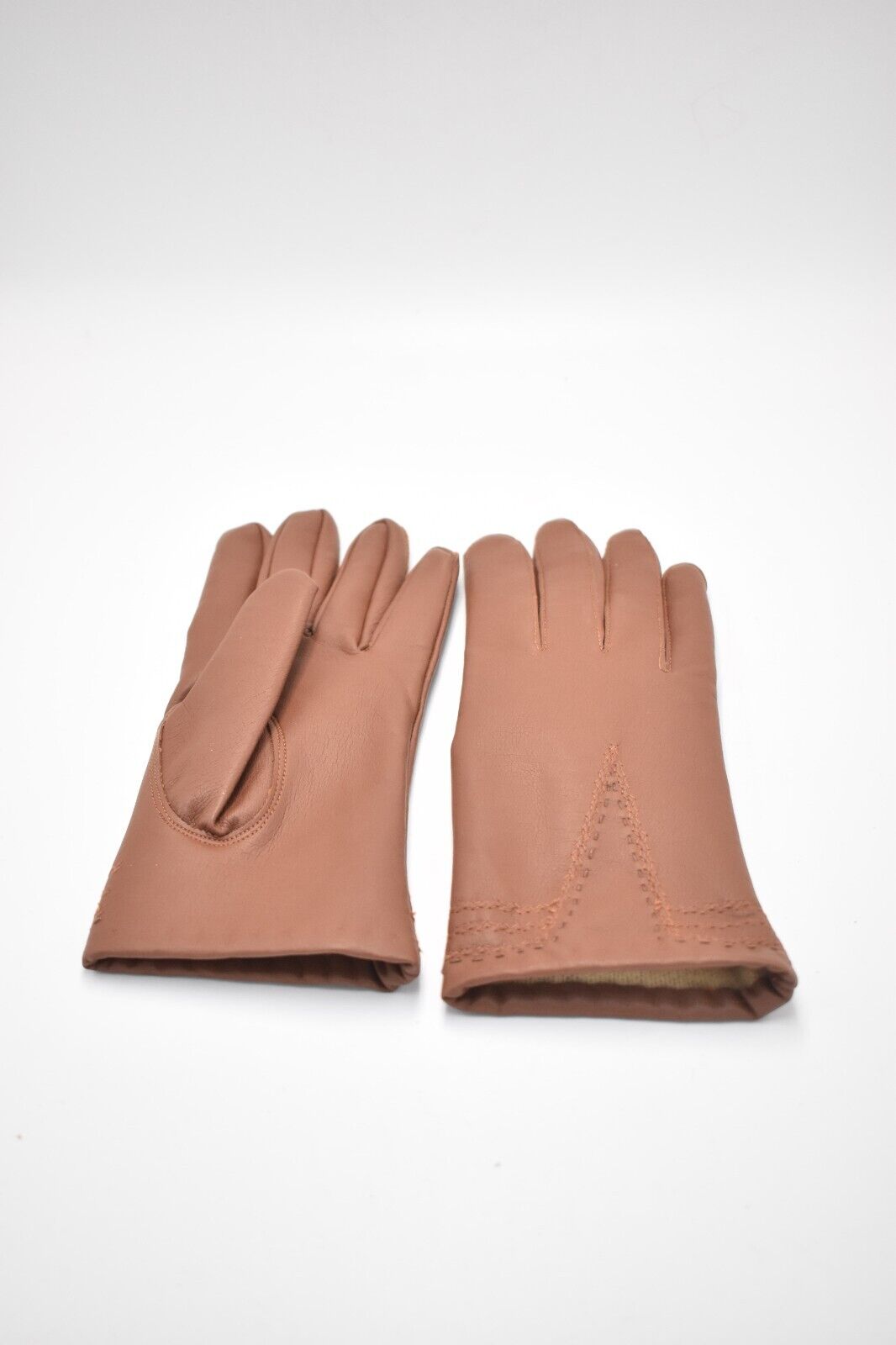 Vintage Debenhams Brown Vinyl Gloves Size 7