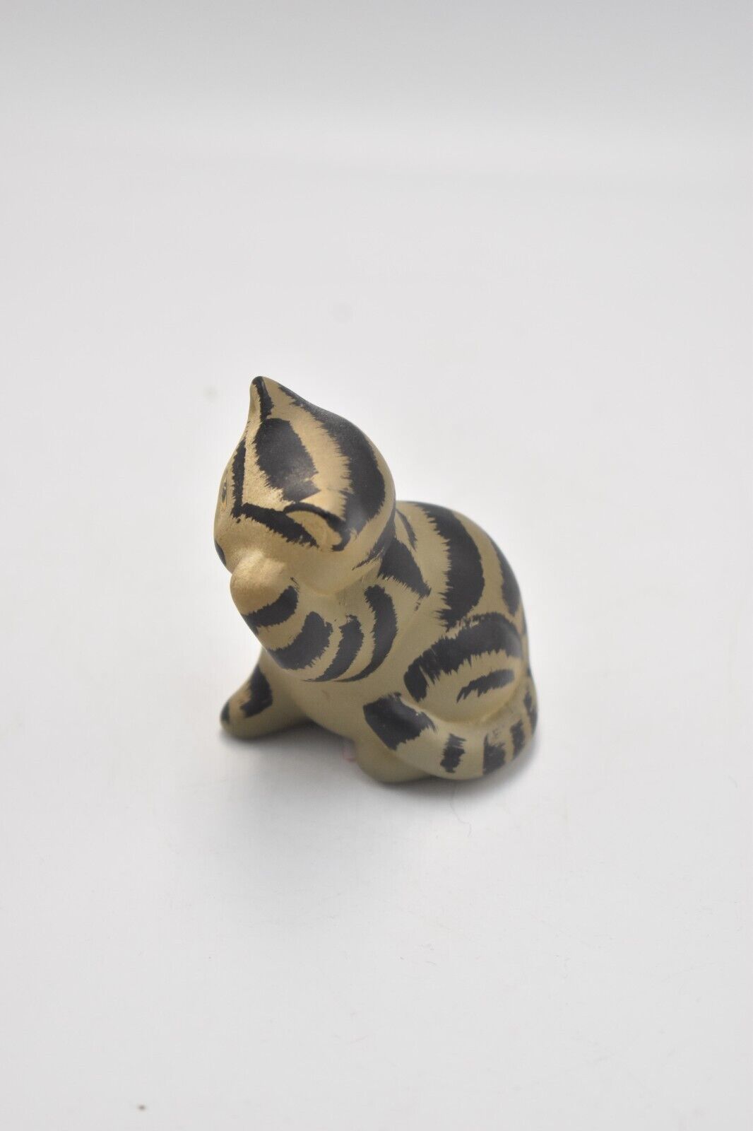 Vintage Tabby Cat Playing Figurine Statue Ornament