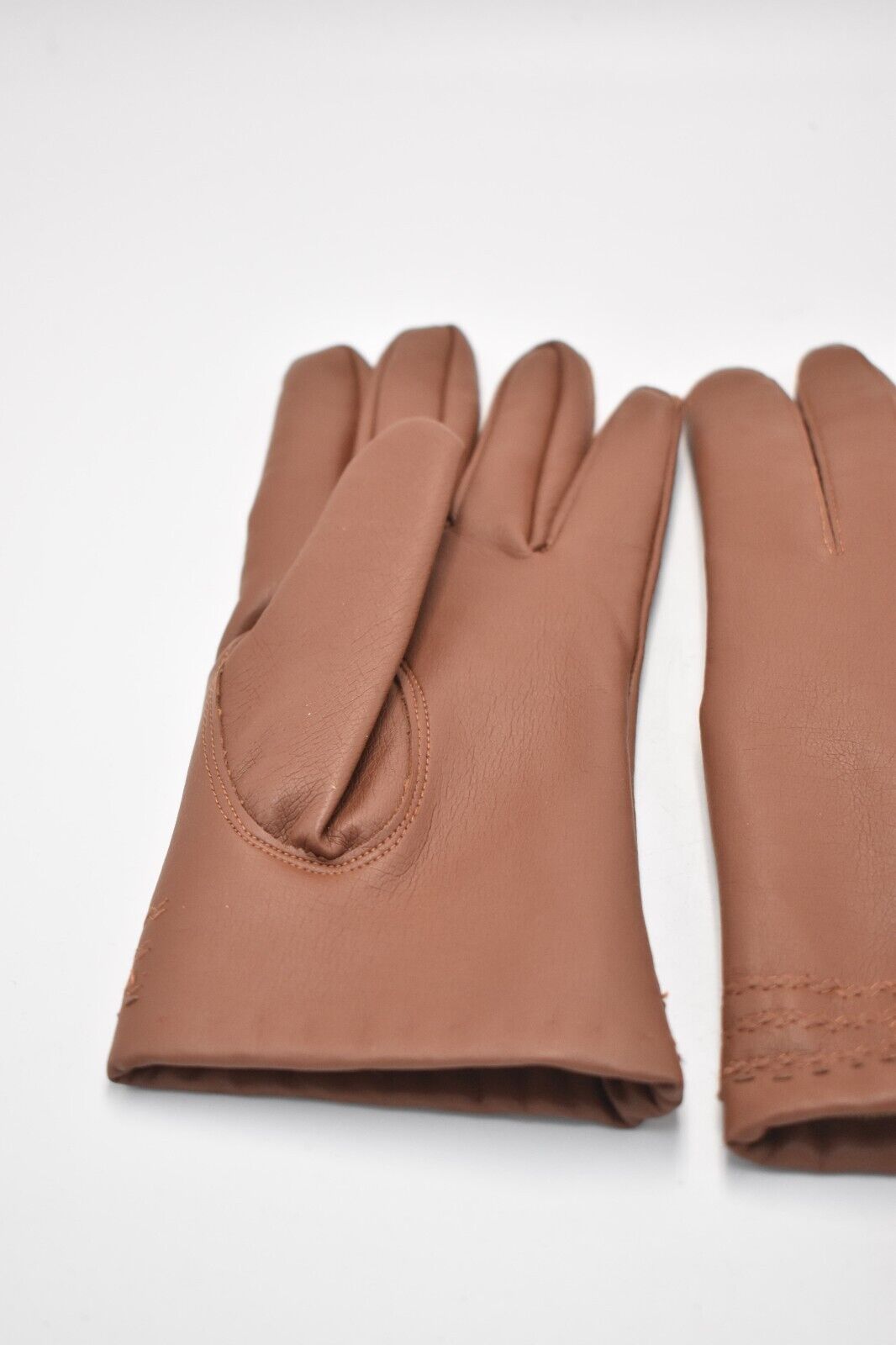 Vintage Debenhams Brown Vinyl Gloves Size 7