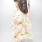 Vintage Porcelain Doll Brown Hair, Brown Eyes and Floral Dress