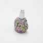 Vintage Glass Perfume Bottle with Enamel Floral Design