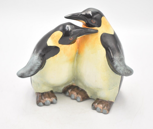 Vintage Penguins Cuddling Figurine Statue Ornament