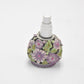 Vintage Glass Perfume Bottle with Enamel Floral Design