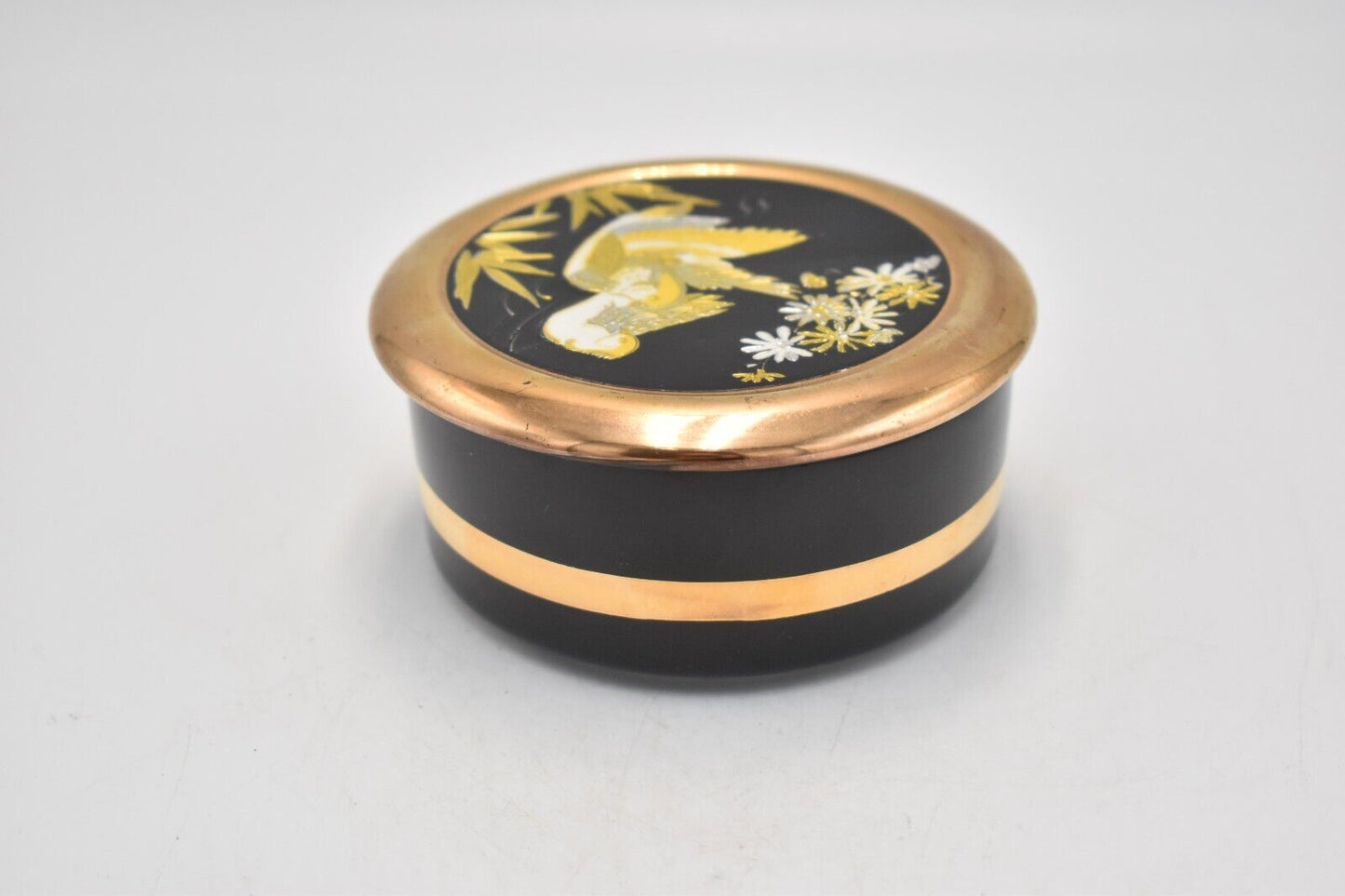 The Art Of Chokin Japan 24K Gold Gilt Porcelain Trinket Jewellery Box