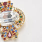 Vintage Brooch Gold Tone Rhinestone Ladies Brooch Women's Brooch