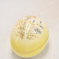 Vintage Faberge Egg Trinket Box Yellow and Gold with Daisy Flowers Ceramic