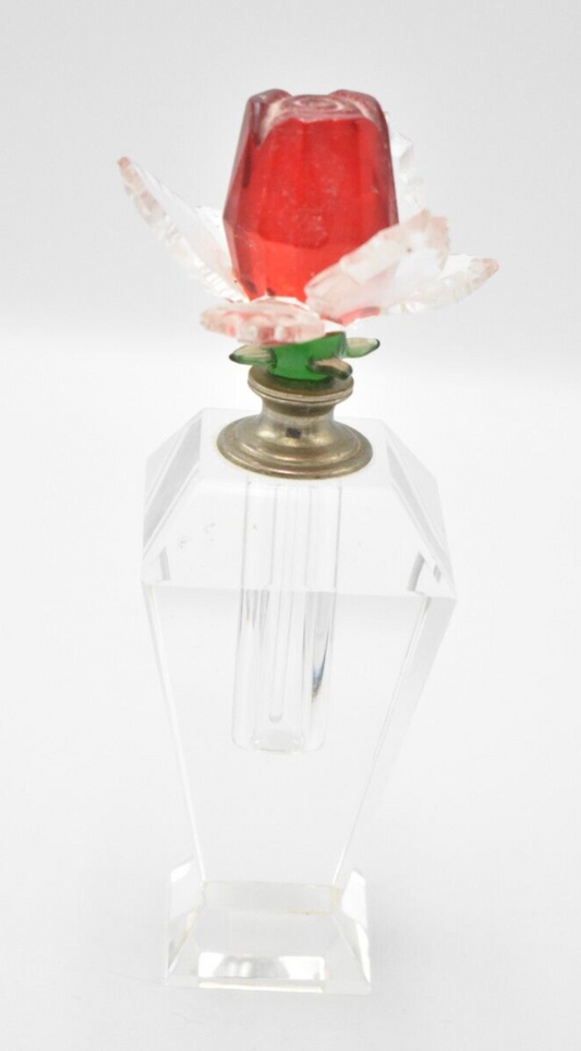 Vintage 3D Rose Glass Decorative Perfume Bottle