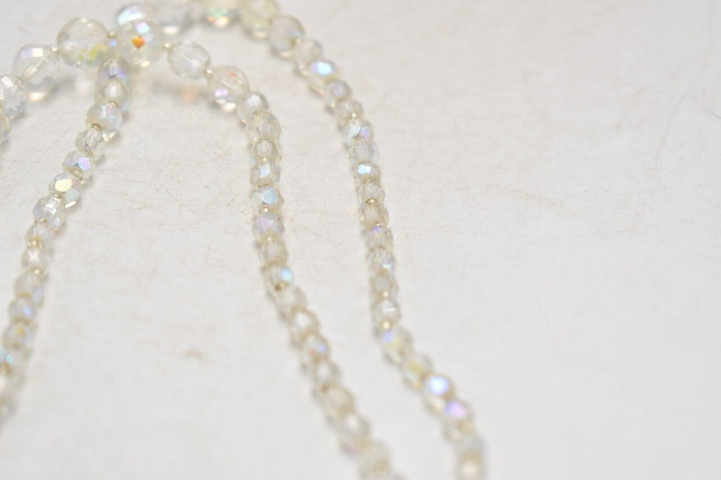 Vintage 1950s Exquisite Aurora Borealis Crystal Glass 2-Strand Necklace 50cm