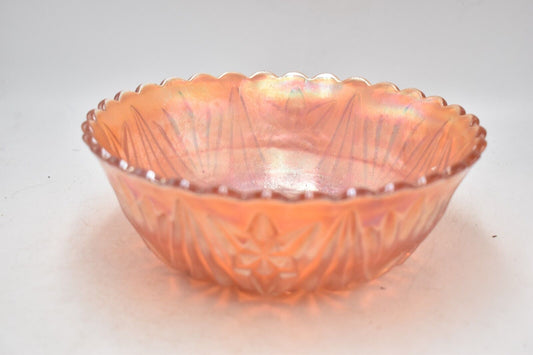 Vintage Imperial Orange Iridescent Carnival Glass Bowl Art Glass