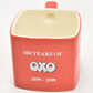 Vintage 100 Years of Oxo Coffee Mug Tea Cup Collectible Red Square