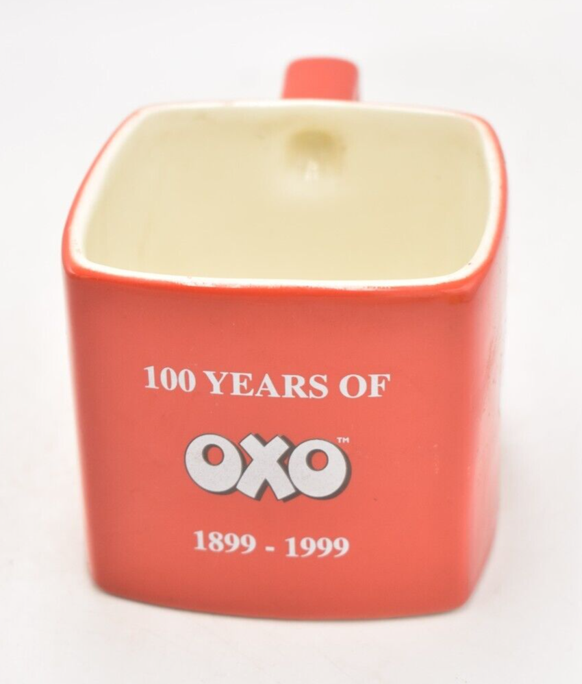 Vintage 100 Years of Oxo Coffee Mug Tea Cup Collectible Red Square