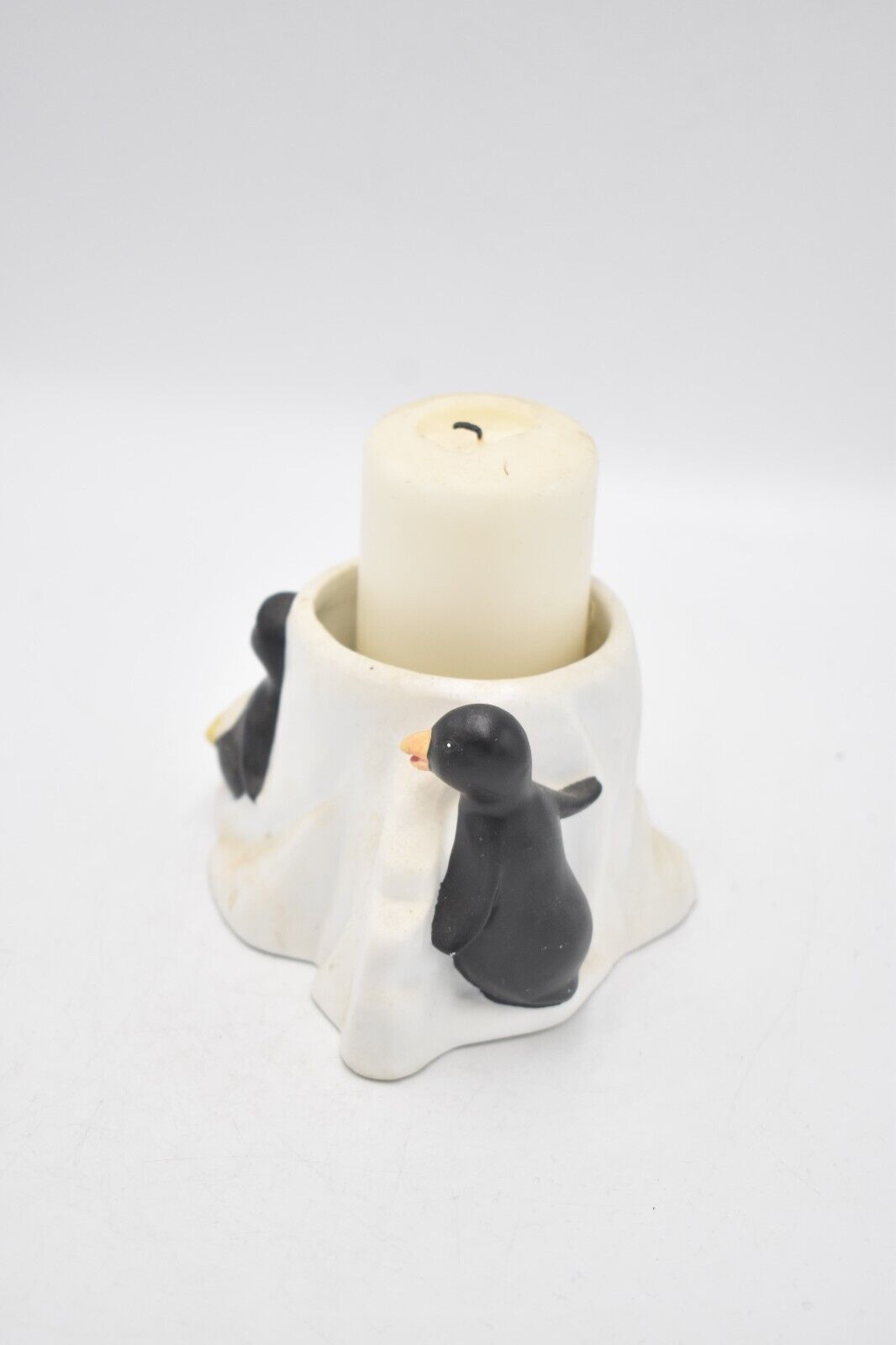 Vintage Penguin Candle Holder Ceramic Decorative