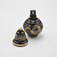 Vintage Painted Enamel Decorative Perfume Bottle Greek Mythology Black