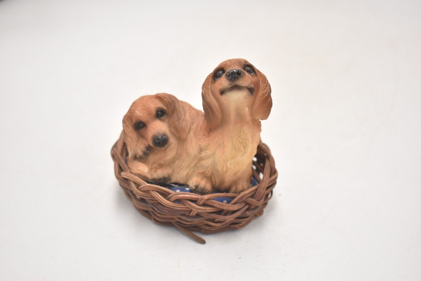 Vintage Cocker Spaniel Dogs Cuddling Figurine Statue Ornament