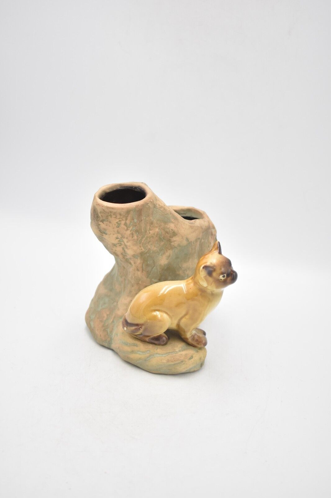 Vintage Siamese Cat Vase Ceramic