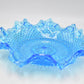 Vintage Sowerby Bright Blue Art Glass Fluted Plate Bowl